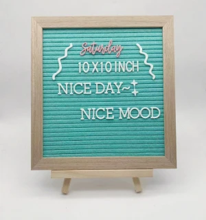 Amazon Hot Sale 10 x 10 inches Green Color  Customized Colors Wooden Felt Letter Board