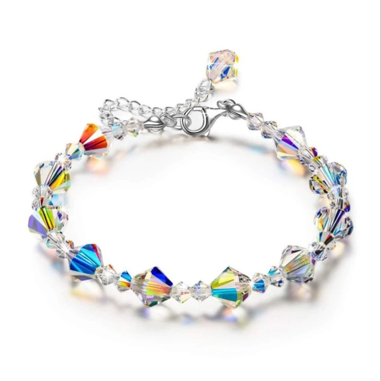 Amazon Hot Square Crystal Stone Bracelet Shine Colorful Exquisite Luxury Fashion Bracelet Jewelry