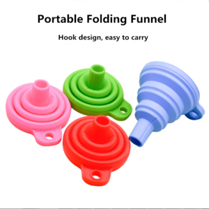 AmazonHot Sale Collapsible Funnel Silicone Funnel Folding Funnel for Kitchen
