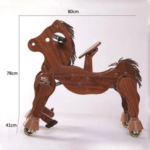 Animal toy horse riding on wheel ride on toy for kids and adults