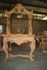 Antique Custom Designs Mahogany Console Table With Mirror
