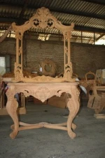 Antique Custom Designs Mahogany Console Table With Mirror