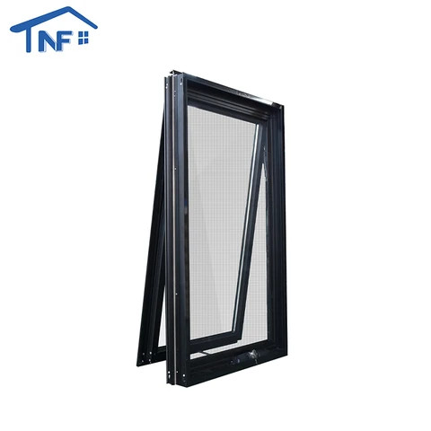 AS2047 Double Tempered Glass Aluminum awning Windows with Fiberglass Stainless Screen for houses