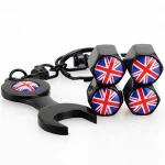 Auto Spare Parts Black Color Metal keychain Alloy Tire Valve Cap On The Wheels
