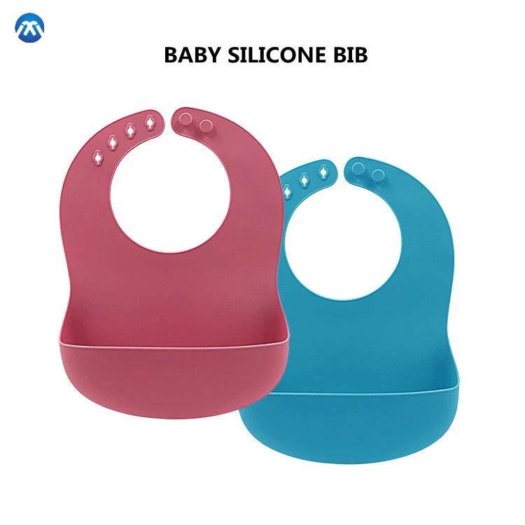 Baby Manufacturer Waterproof Soft Food Grade Silicone Cotton Bib BPA Free Easy Clean High Quality Custom LOGO Design