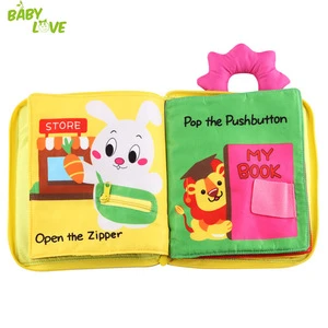 BabyLove Custom Lovely Gift Newborn Educational Learning Toy Super Soft Baby Cloth Book