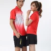 Badminton t-shirt red table tennis jersey wholesale women tennis skirt