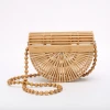 Bamboo Bag  with Flap Cover and Wooden Bead Belt