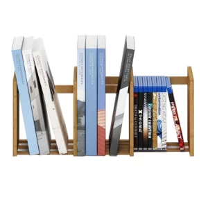 Bamboo Book Shelves Solid Wood  Desktop Adjustable Extension Storage Bookshelf Floor-standing Desk Storage Organizer