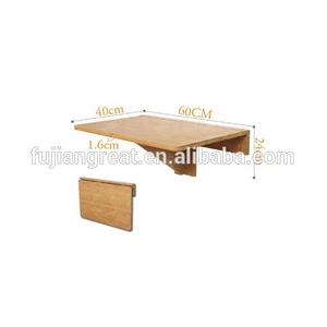 bamboo Wall-mounted Drop-leaf Table, Folding Kitchen &amp; Dining Table Desk