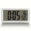 Battery Operated LCD Large Display Wall Clock With Temperature And Humidity Display Time