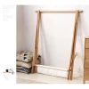 Beech wood storage clothes hanger with shoe rack shelves white coat rack