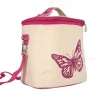 best selling butterfly printed cotton linen sports shoulder promotional  cooler bag
