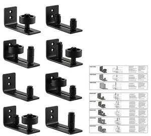 Black Powder Coated Adjustable Wall Mount Guide with 8 Different Setups - Perfect Fit for ALL Barn Doors