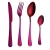 Black Stainless Steel Rainbow Cutlery Flatware Sets Dinner Knife and Fork