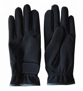 Black Synthetic Leather Horse Riding Glove