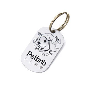 blank stainless steel dog name tag id tag metal printed  dog medal