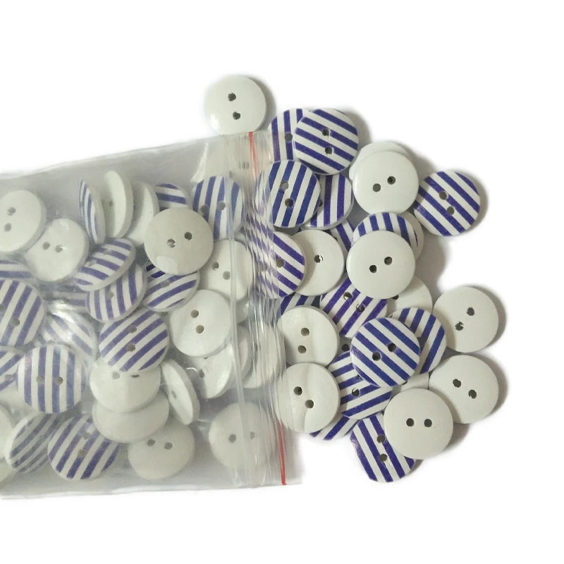Blue and White Stripe Button DIY Clothing Accessories