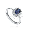 Blue Stone Cubic Zirconia Rhodium  Luxury Sapphire 925 Sterling Silver Rings Jewelry Women