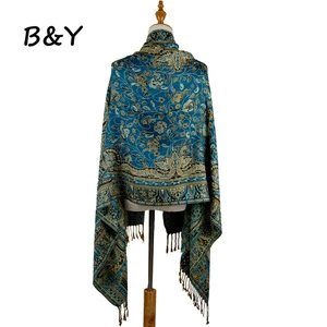 BOYAN 2018 Allover Antique Paisley Jacquard Pashmina shawl with tassel
