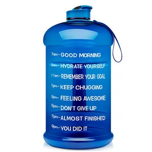 BPA Free Half Gallon Large Capacity Water Bottle 2.2L Motivational Time Marker Fitness Sports Water Bottle for Outdoor Lovers