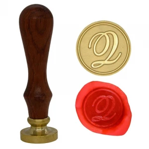 Brass Head Wax Stamps A-Z Letters Sealing Wax Stamp Wedding Invitation Wooden Handle Stamps Christmas Card Wax Seal Stamp