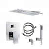brass + stainless steel wall mounted shower set bathroom shower mixer faucet (X51)