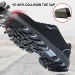 Breathable Flyknit Sports Men Safety Shoes with Steel Toe ultra Light Safety Shoes