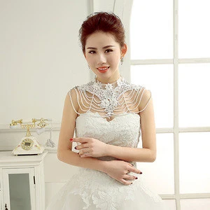 Bridal Shoulder Necklace Luxury Wedding Jewelry Lace Crystal shoulder Chain Strap Wedding Accessories Women body jewelry