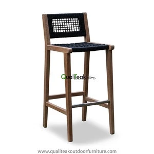 Buy Nylon Cord Weaving Teak Bar Chairs Direct From Indonesia