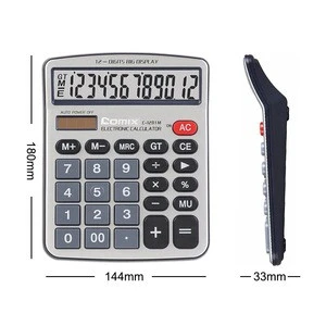 C-1281M Standard Function Desktop Calculator 12 Digits Solar and Battery Dual Power for School Office Home