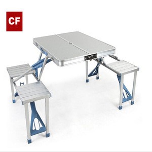 Camping Outdoor Portable Folding Metal Table Chairs Set for BBQ and Picnic