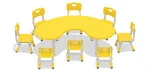 Candy Colors Early Education Children Table School,Fashion Plastic Table Kids,Children Plastic Half Moon Table
