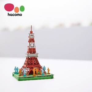 Cardboard design 3D puzzle precisely laser cut Japanese Tokyo Tower