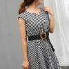 Casual wear with knitted temperament ladies dress slimming belt