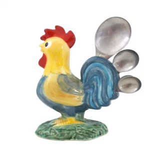 ceramic measuring spoon holder table decor kitchen ware rooster shaped spoon holder