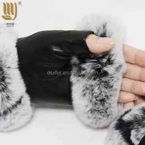 Cheap price Women&#x27;s Winter Fashion fur Fingerless Gloves Mitten womens rabbit fur gloves