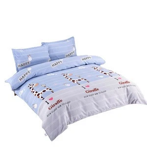 Children Deer Cartoon Quilt Bed Sheet Pillow Case Double Bed Comforter Cover