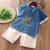 Import children tang suit summer cotton and linen plate button embroidered hanfu traditional two-piece suit kids boys clothing from China
