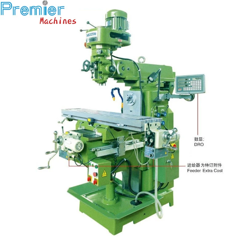 China Factory X6325W X6330W Universal Turret Milling Machine manual mills