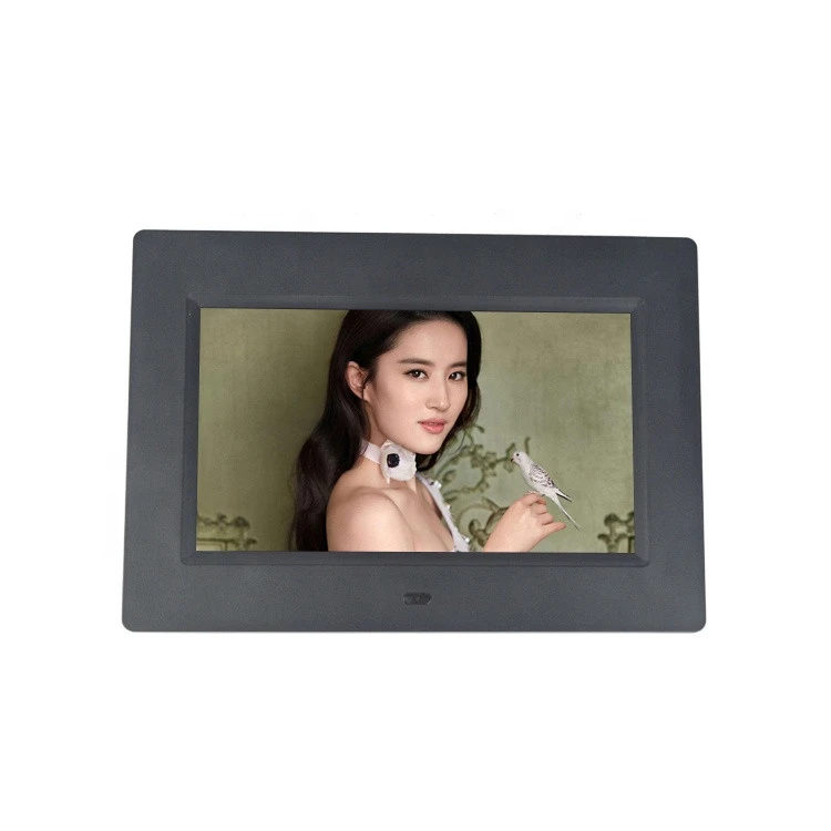 China Supplier HD 1080p Display floor stand motion sensor 800*480 7Inch LCD Full Open Digital Photo Frame