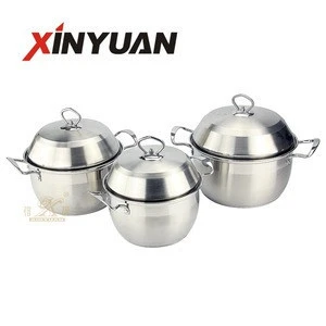 Chinese factory hot sale stainless steel Indian clay pot cooking Chinese hot pot cookware,stainless steel soup pot