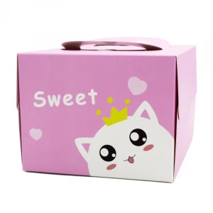 Clear Cake Box Manufacturer Wholesale Custom Printed Foldable Food Paper Cake Boxes