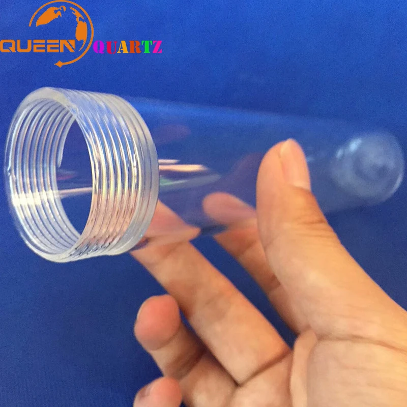 Clear quartz glass tube factory price/ozone free quartz tube with screw