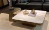 Coffee Tables Set Modern Black And White Marble Centre Table Top With Metal Stainless Steel Living Room Furniture Foshan