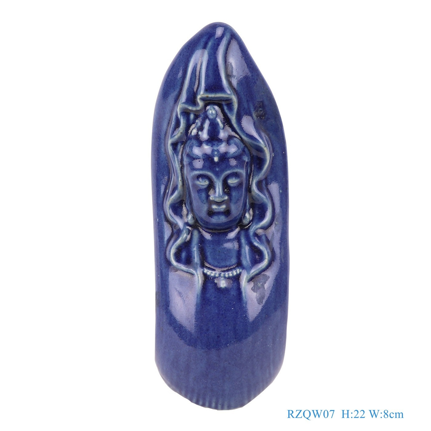 Color Blue Glazed Sacrifice Blue Sculpture Snake Body Buddha Head Buddha
