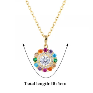 Colored Zircon 925 Silver Fashion Necklace Wholesale Jewelry For women