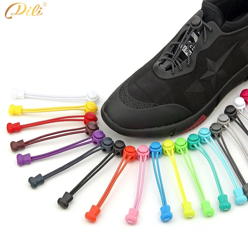 Colorful Convenient No-Tie Shoelaces With Custom Blister Packaging Elastic Easy Lock Shoe laces Lazy Shoe laces
