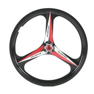 colorful light weight 26 inch magnesium alloy 3 spoke disc brake threaded freewheel bike wheel