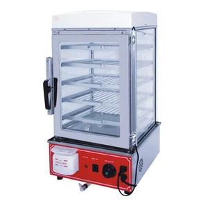 commercial stainless steel electric fast food display steamer